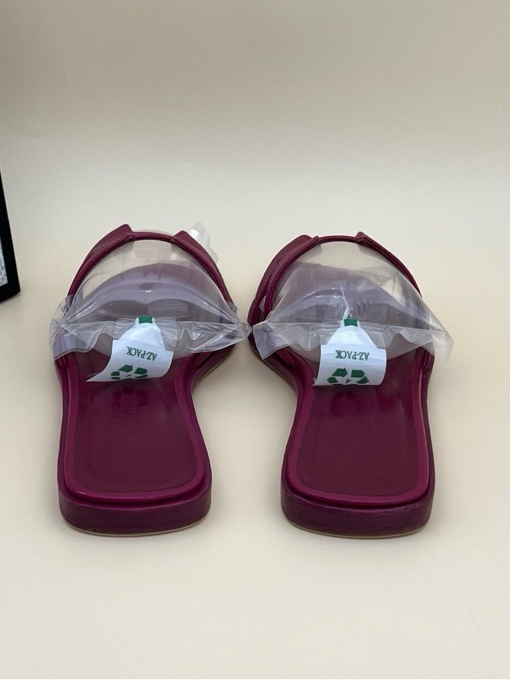 Hermes Plum Leather Slide Sandals - Picture 3 of 6